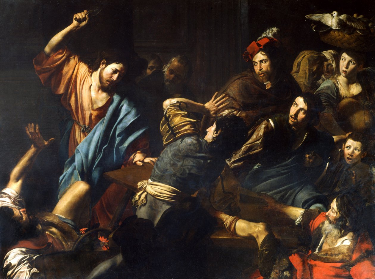 Kristus vyháněl půjčovatele peněz z chrámu od Valentin de Boulogne