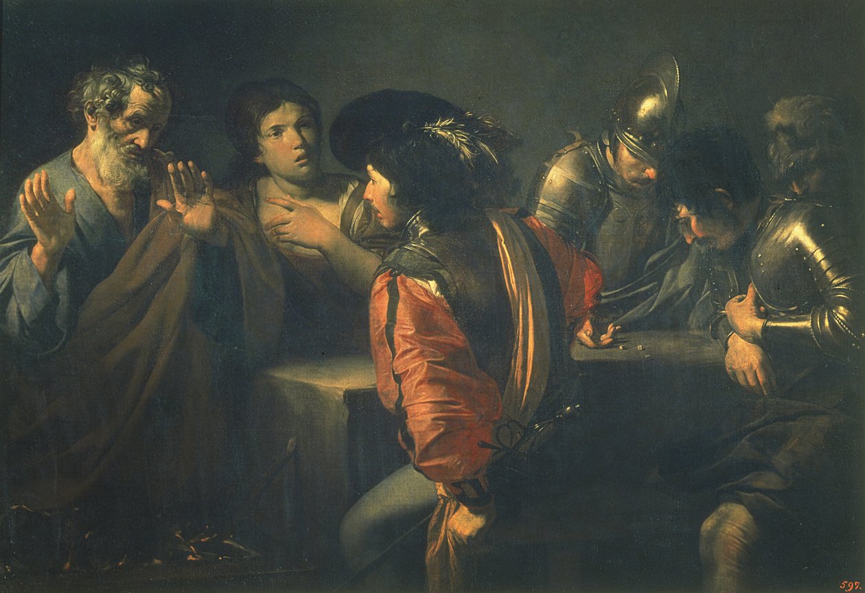 Zapření svatého Petra, 1620 od Valentin de Boulogne