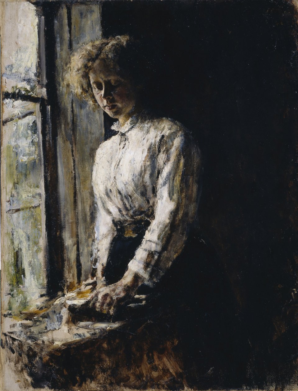 V okně. Portrét Olgy Fjodorovny Trubnikové, 1886 od Valentin Aleksandrovich Serov