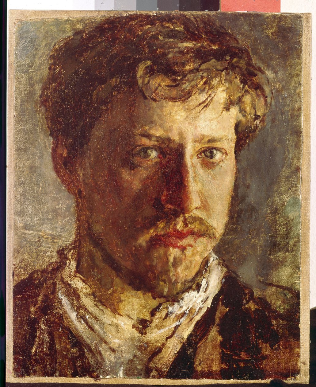 Autoportrét. (Autoportrét). Obraz Valentina Alexandroviče Serova (1865-1911), olej na plátně, kolem roku 1880. Ruské umění od Valentin Aleksandrovich Serov