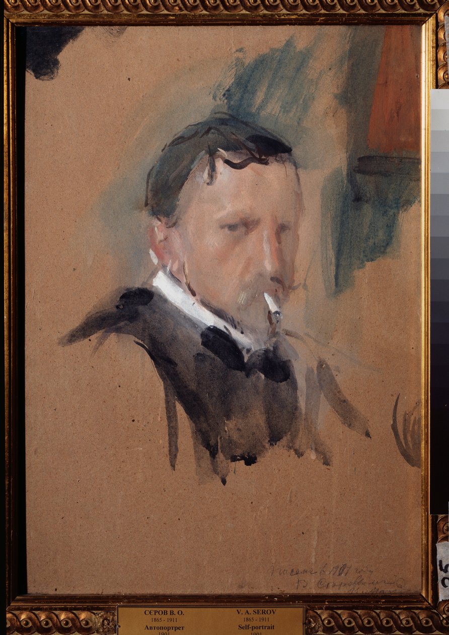 Autoportrét. Dílo Valentina Alexandroviče Serova (1865-1911), akvarel a kvaš na papíře od Valentin Aleksandrovich Serov