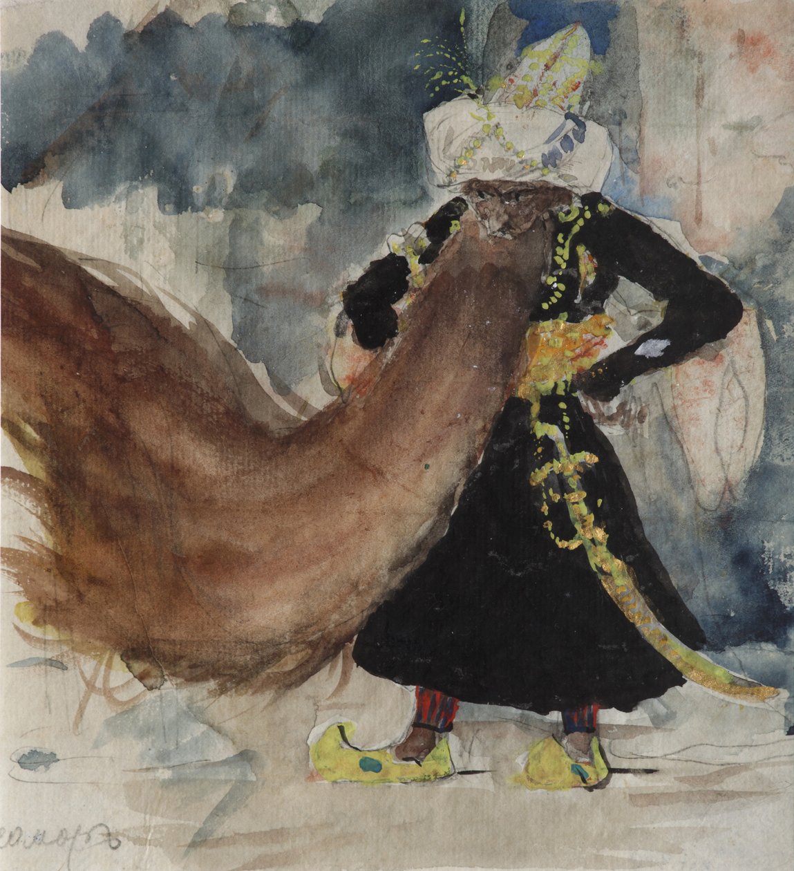 Černomor. Návrh kostýmů k opeře Ruslan a Ludmila M. Glinky od Valentin Aleksandrovich Serov