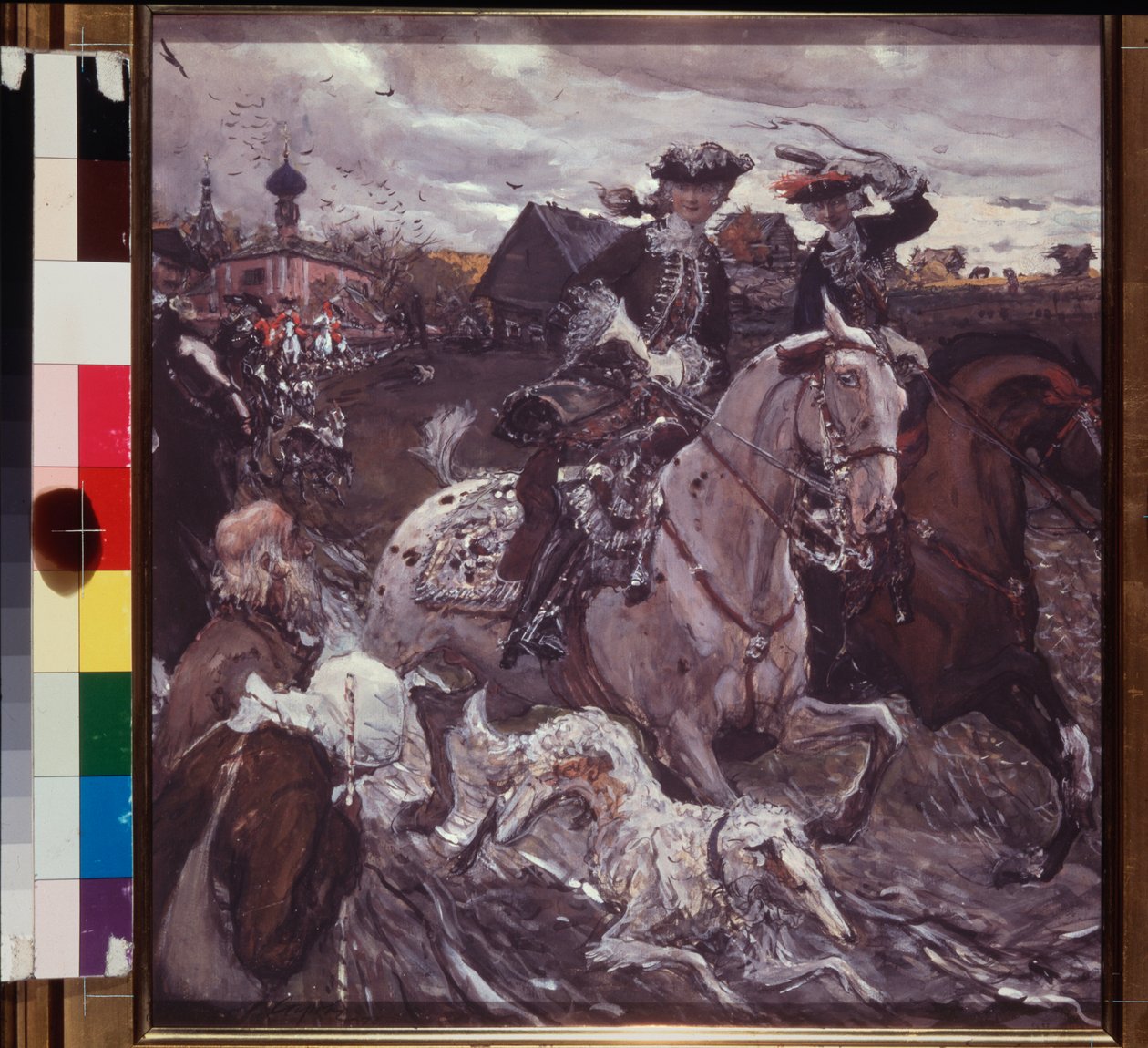 Jízda cara Petra II. (1715-1730) a korunní princezny Alžběty (Elisabeth Christine of Brunswick Wolfenbuttel od Valentin Aleksandrovich Serov