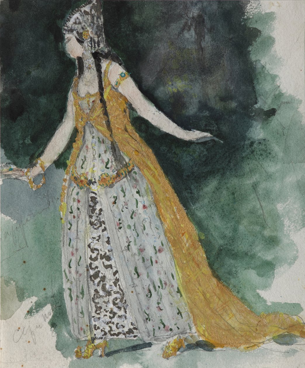 Ludmila. Návrh kostýmů k opeře Ruslan a Ludmila M. Glinky od Valentin Aleksandrovich Serov