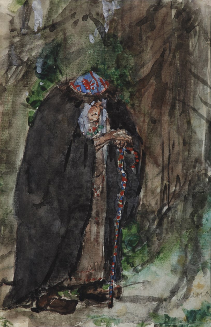 Naina. Návrh kostýmů pro operu Ruslan a Ludmila M. Glinky od Valentin Aleksandrovich Serov