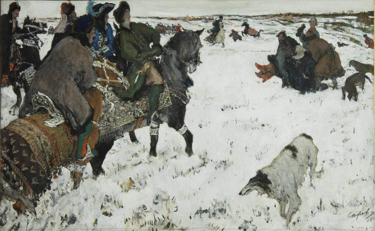 Peter I. Na lovu, 1902 od Valentin Aleksandrovich Serov