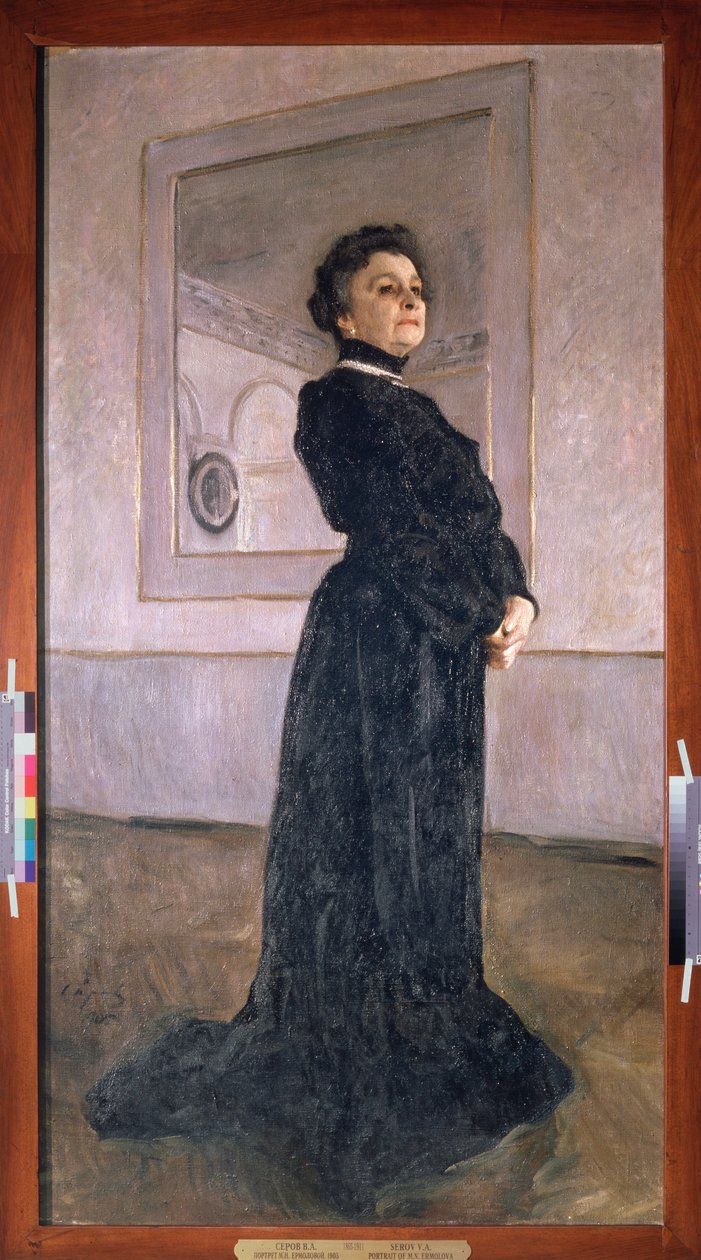 Portrét herečky Marie Yermolové (1853-1928). Obraz Valentina Alexandroviče Serova (1865-1911), olej na plátně od Valentin Aleksandrovich Serov