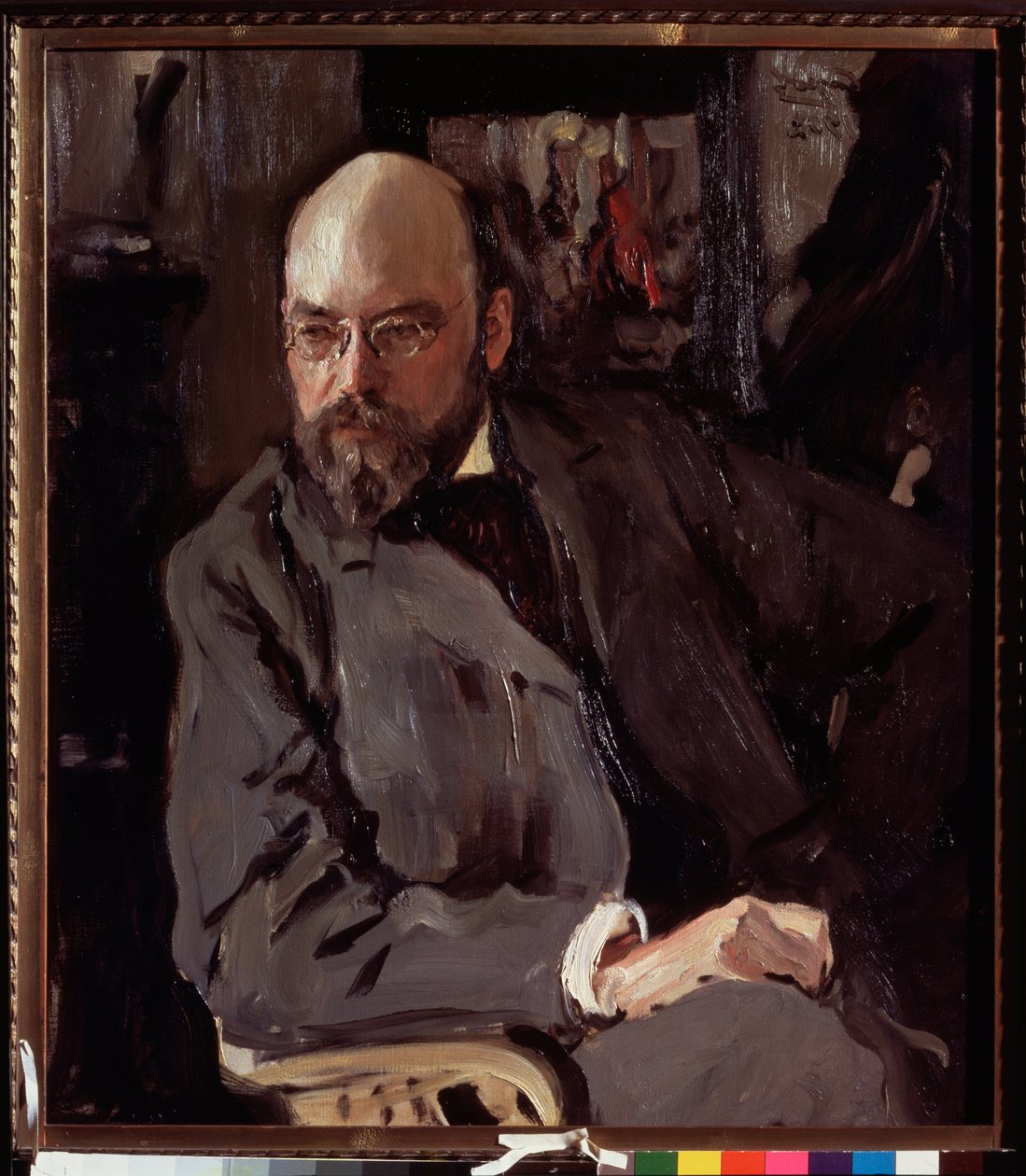 Portrét umělce Ilya (Ilia) Ostroukhova (1858-1939). Obraz Valentina Alexandroviče Serova (1865-1911), olej na plátně od Valentin Aleksandrovich Serov