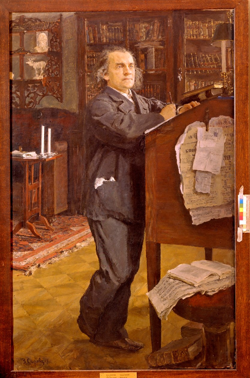 Portrét skladatele Alexandra (Alexandra) Serova (1820-1871). Obraz Valentina Alexandroviče Serova (1865-1911), olej na plátně od Valentin Aleksandrovich Serov