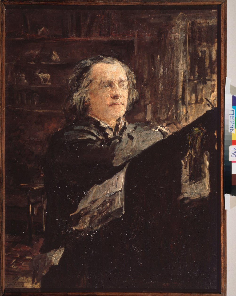 Portrét ruského skladatele Alexandra Serova (1820-1871). Obraz Valentina Alexandroviče Serova (1865-1911), olej na plátně od Valentin Aleksandrovich Serov