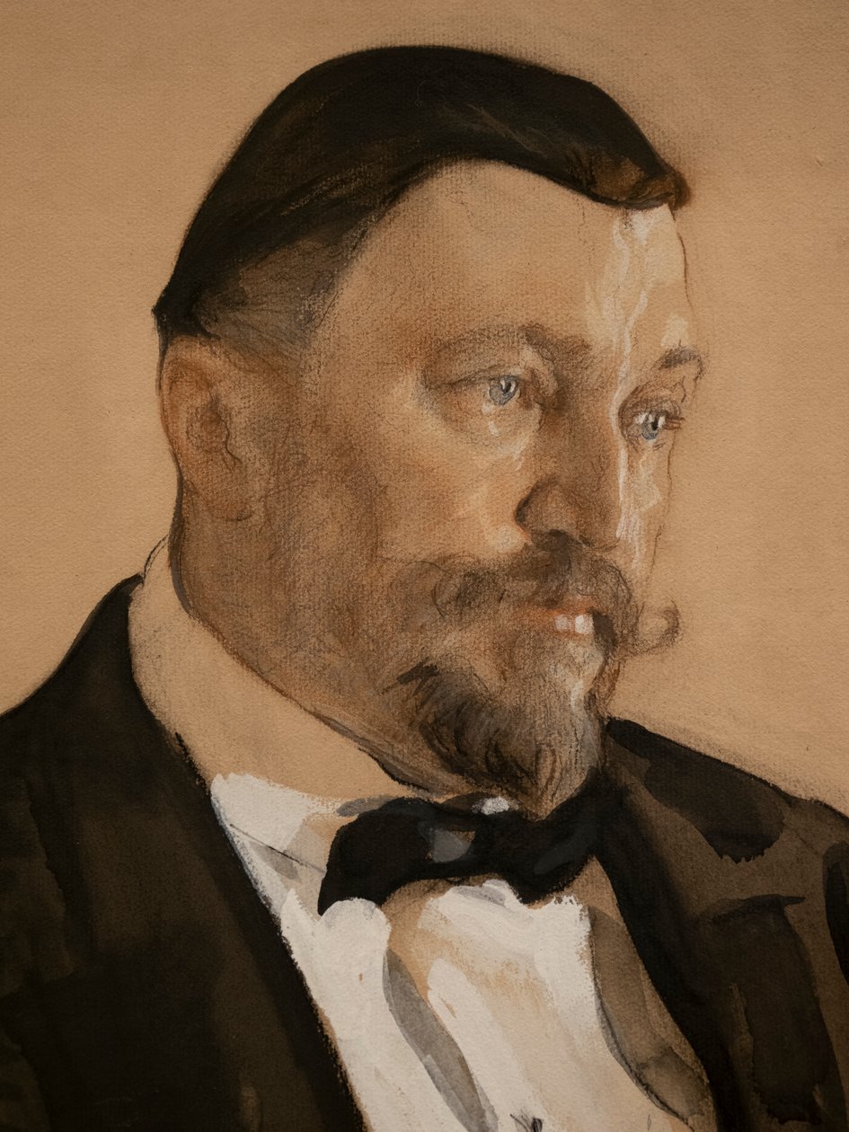 Portrét Alexeje Vikuloviče Morozova (detail) od Valentin Aleksandrovich Serov