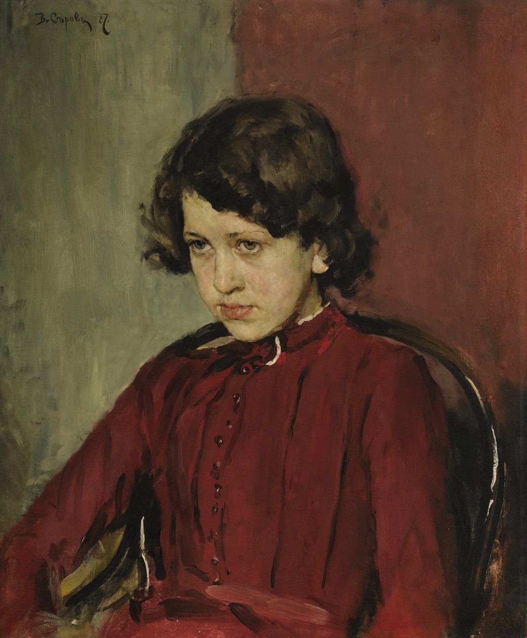 Portrét Praskovya Anatolyevna Mamontova, 1887 od Valentin Aleksandrovich Serov