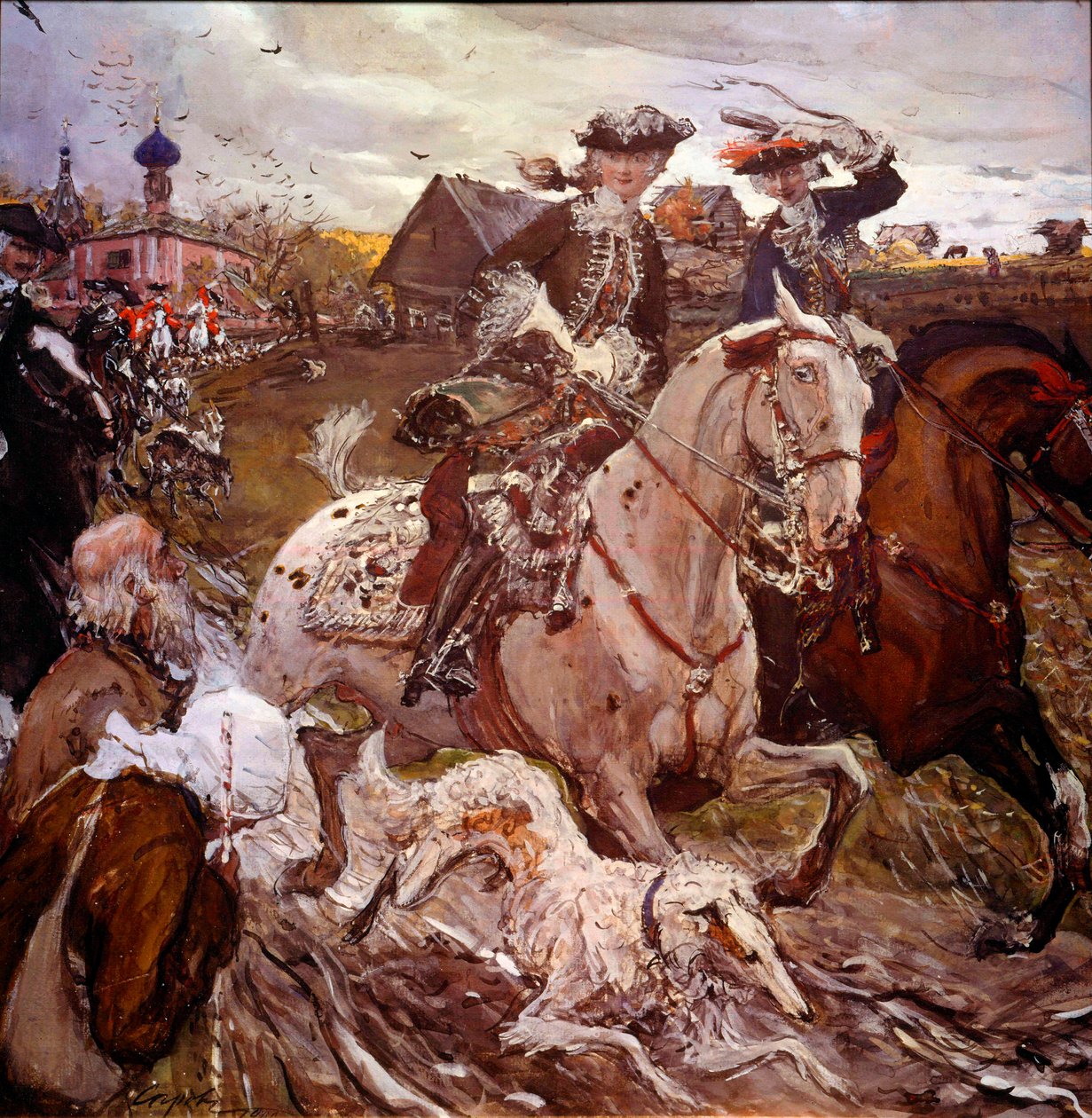 Princezna Alžběta Petrovna (1709-1762) (budoucí Alžběta Ierová Ruska) a Petr II. (1715-1730) loví Obraz Valentina Alexandroviče Serova (1865-1911) od Valentin Aleksandrovich Serov
