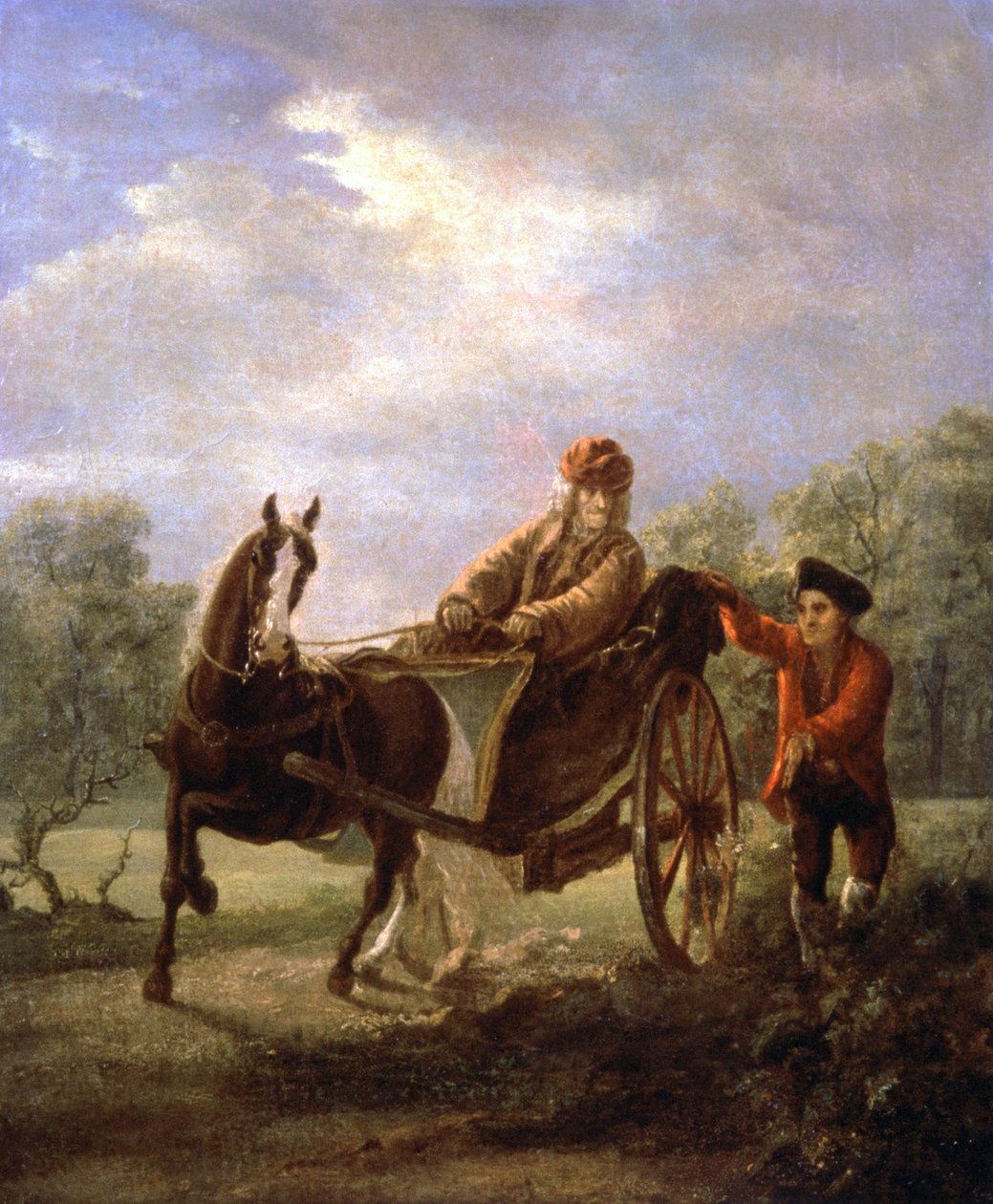 Voltaire ve vozíku, c. 1770-1775 (malba) od Valentin Aleksandrovich Serov
