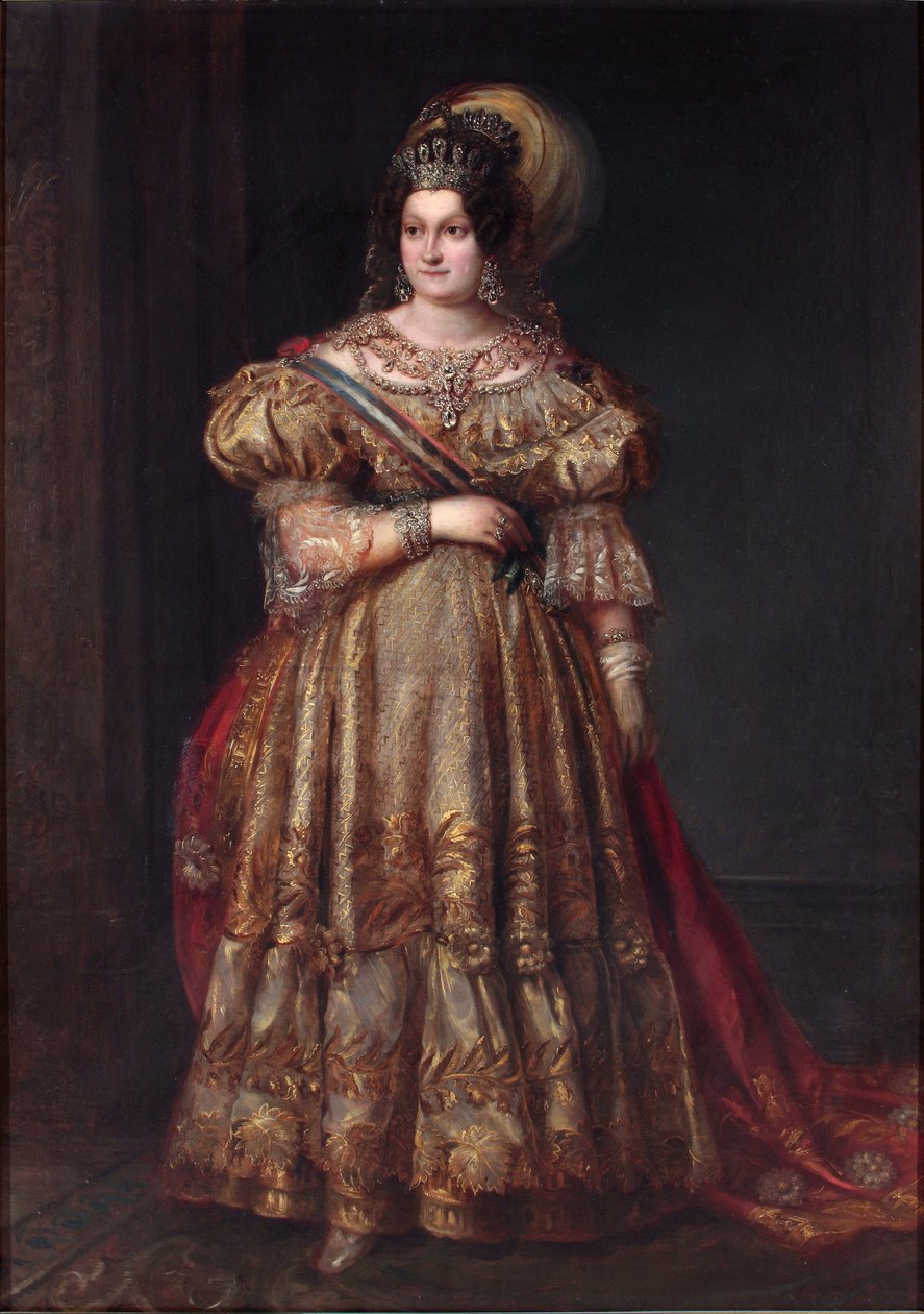 Marie Christine Ferdinande de Bourbon, královská princezna ze dvou Sicílie - Marie-Christine de Bourbon-Siciles (1806-1878) - Portrét Marie Christiny ze dvou Sicílií (1806-1878) od Carderera y Solano, Valentin (1796-1880) . Olej na plátně, rozměr: 104x od Valentin Carderera y Solano