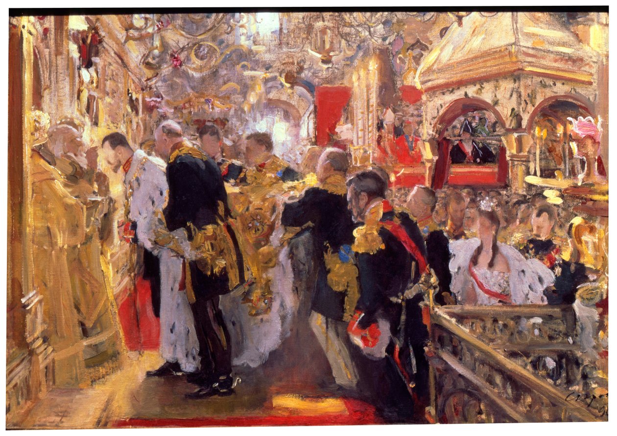 „Korunovace císaře Mikuláše II. v katedrále Nanebevzetí Panny Marie“, 1896 od Valentin Serov
