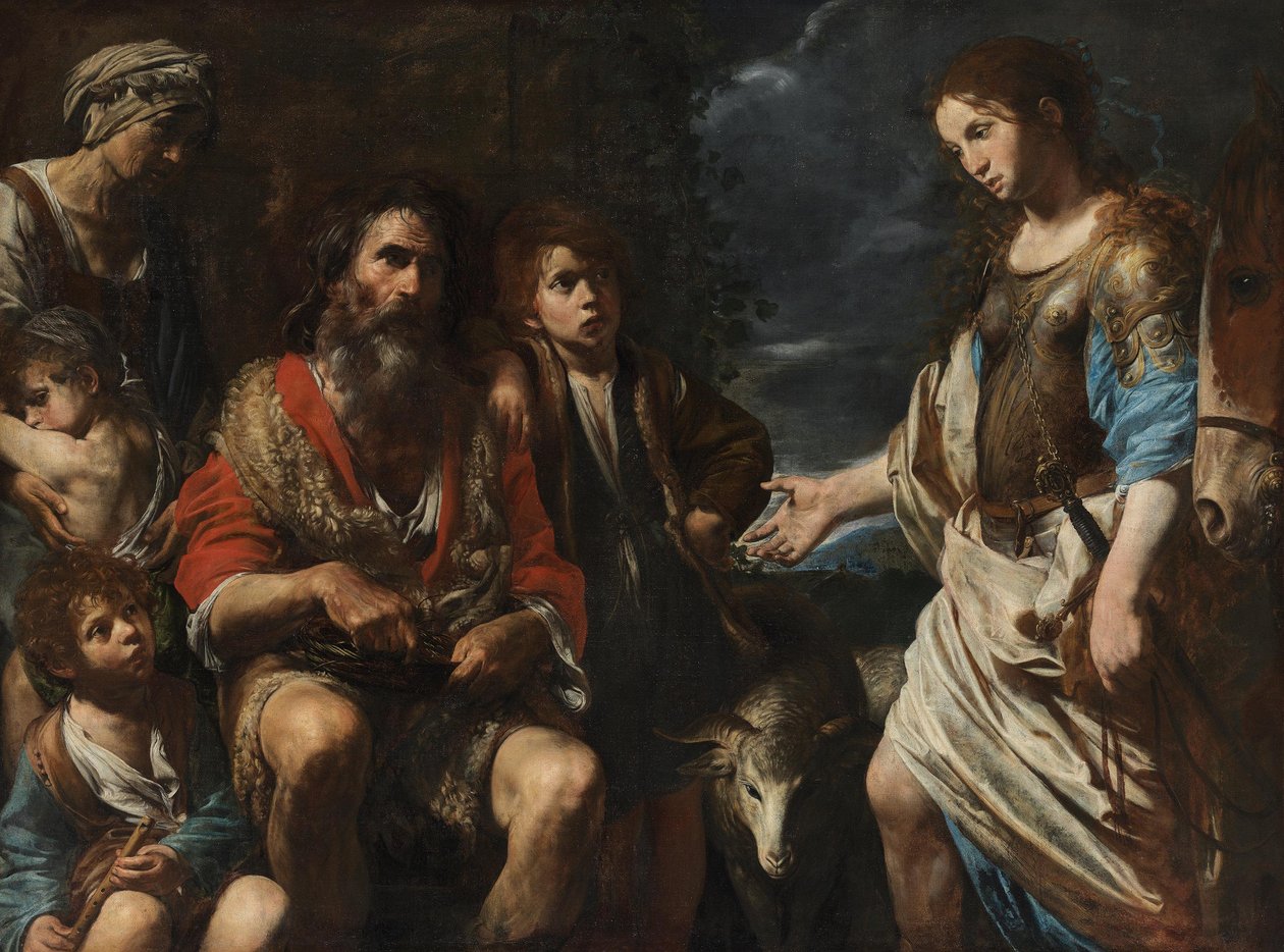 Erminia mezi pastýři od Valentin de Boulogne