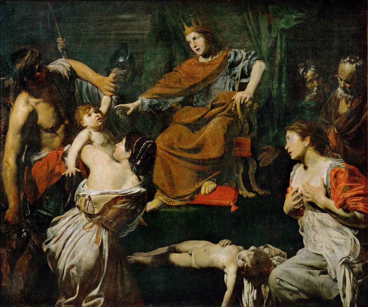 Le jugement de Salomon - Šalamounův rozsudek... od Valentin de Boulogne