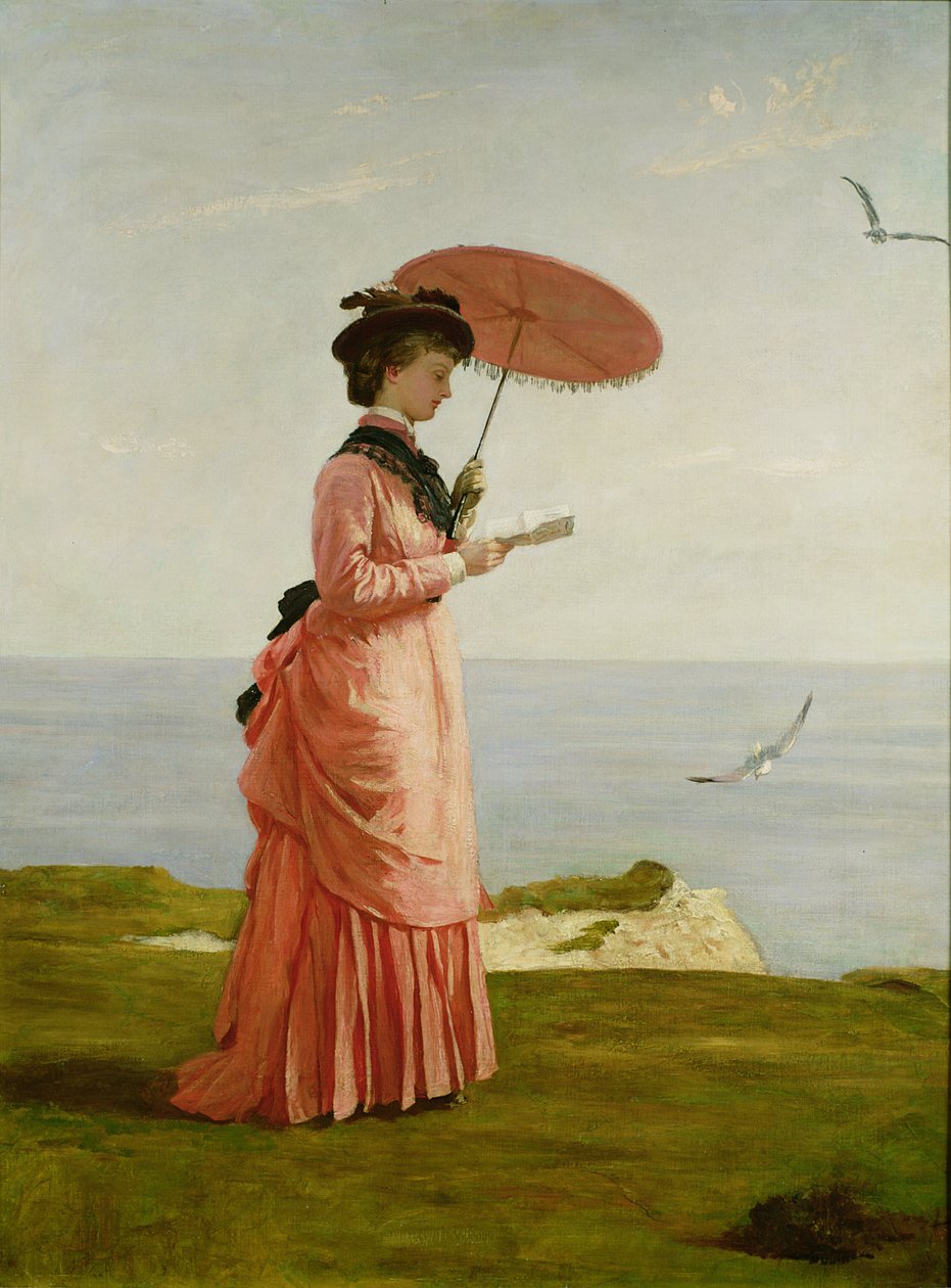 Lady Tennyson na Afton Downs, Freshwater Bay, ostrov Wight od Valentine Cameron Prinsep