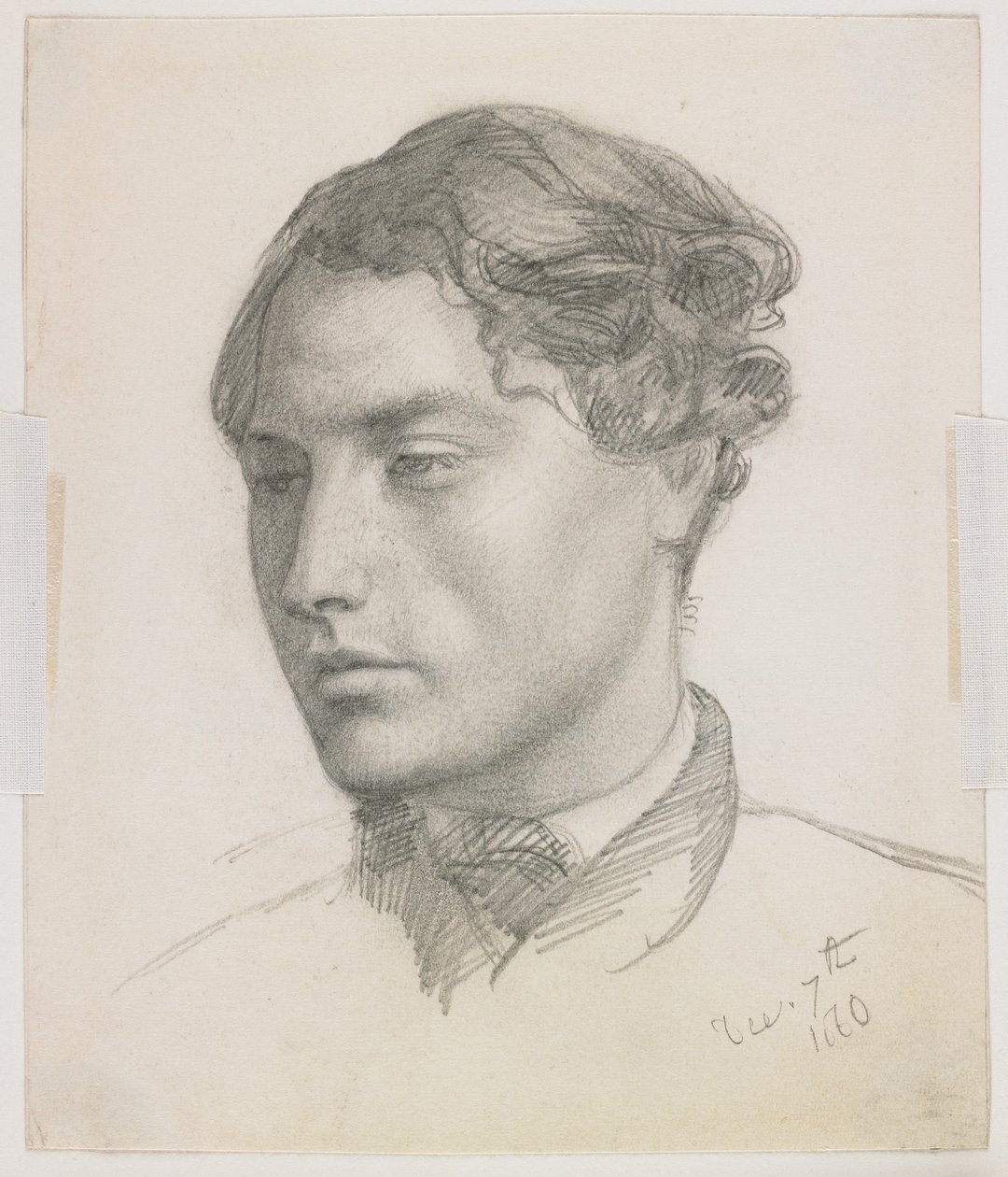 Portrét mladého muže, 1860 (grafit na papíře) od Valentine Cameron Prinsep