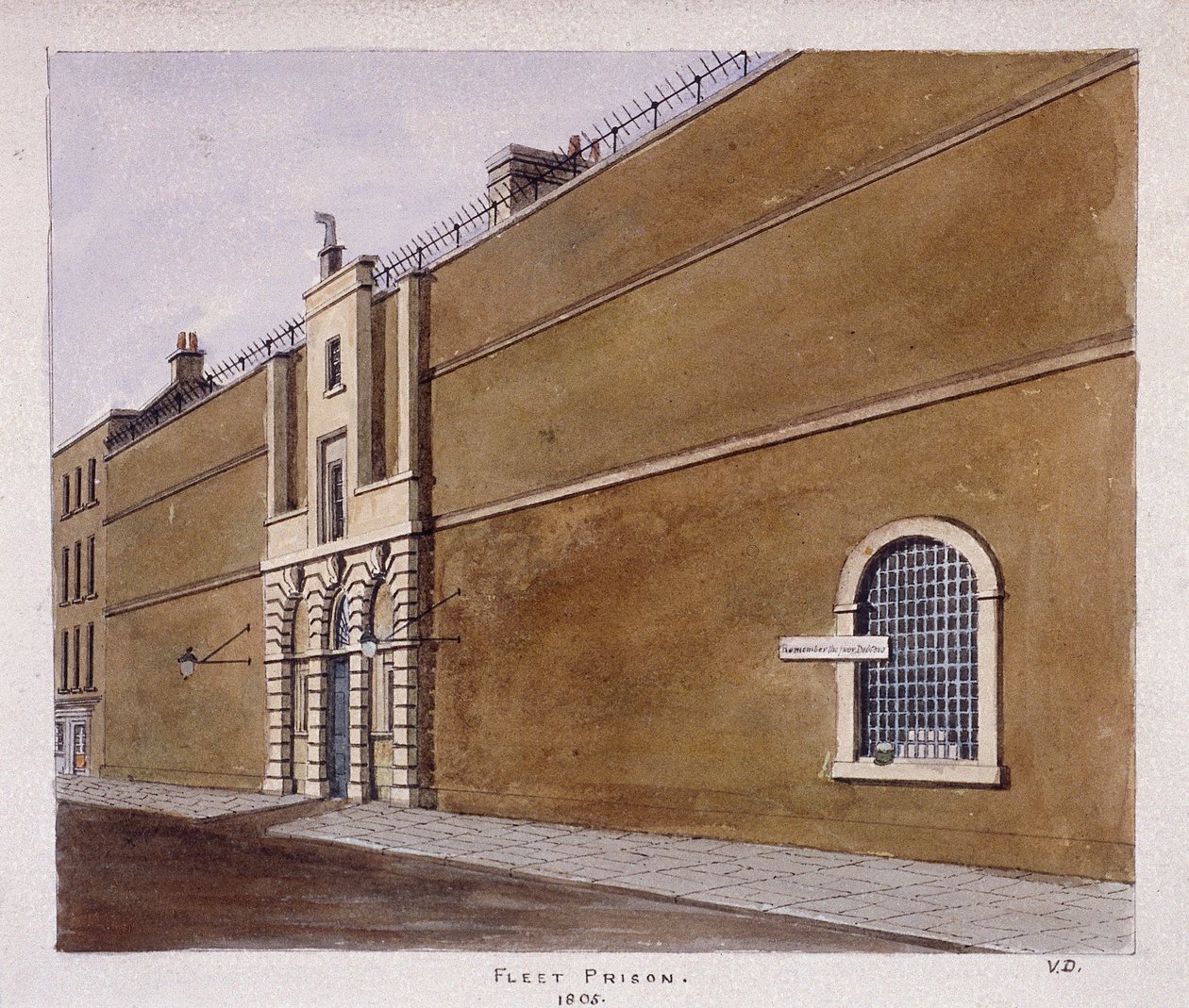Fleet Prison, Londýn, 1805 od Valentine Davis