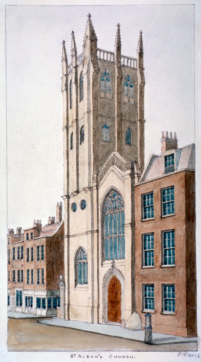Kostel svatého Albana, Wood Street, Londýn, 1824. od Valentine Davis