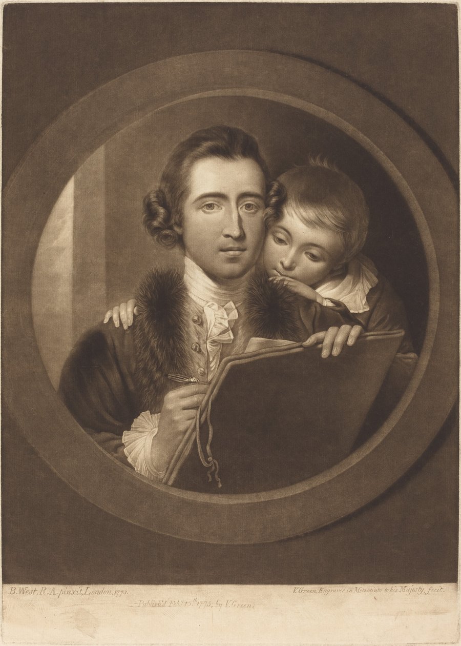 Benjamin West, Esqr R.A. a Jeho Syn RI West od Valentine Green after Benjamin West