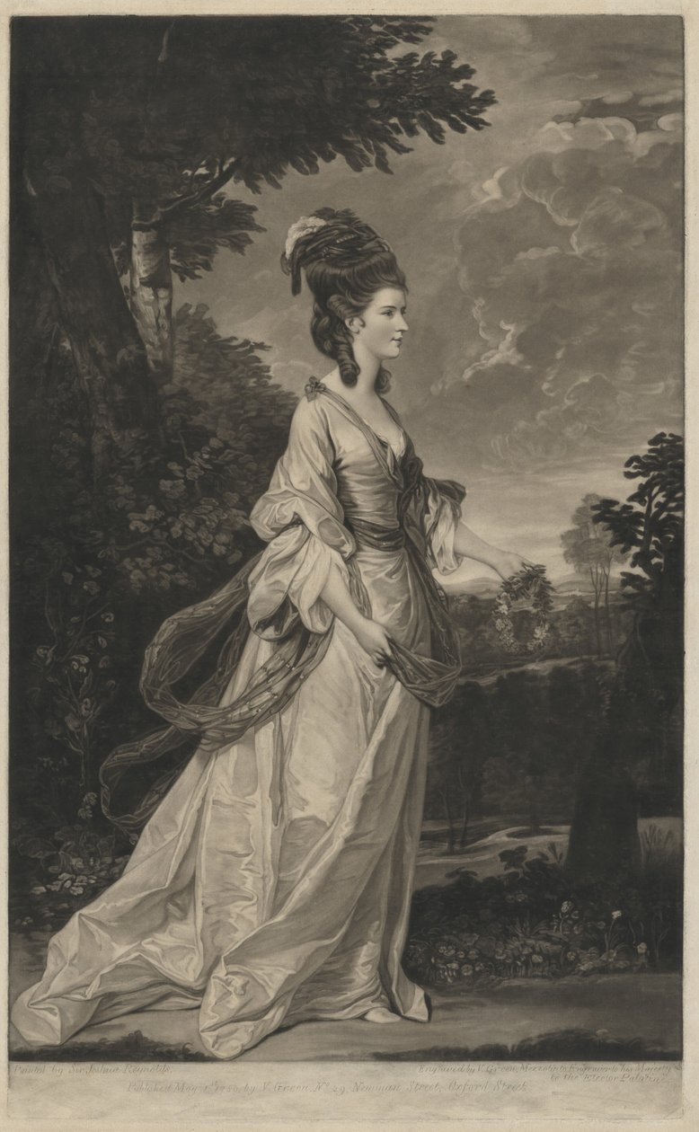 Jane (Fleming), hraběnka z Harringtonu od Valentine Green after Sir Joshua Reynolds