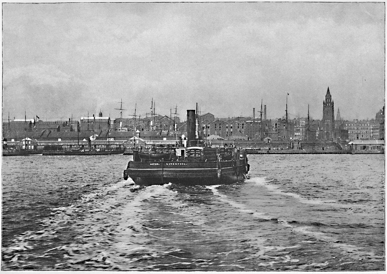 Liverpool, z Mersey, c1896 od Valentine and Sons Ltd