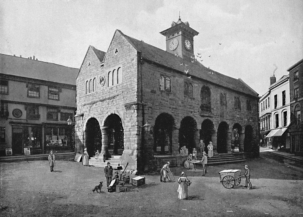 Market Hall a Kyrles House, Ross, c1896 od Valentine and Sons Ltd