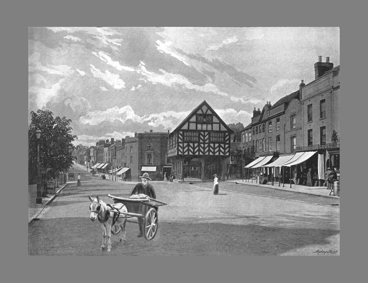 Market Place, Ledbury, c1900 od Valentine and Sons Ltd