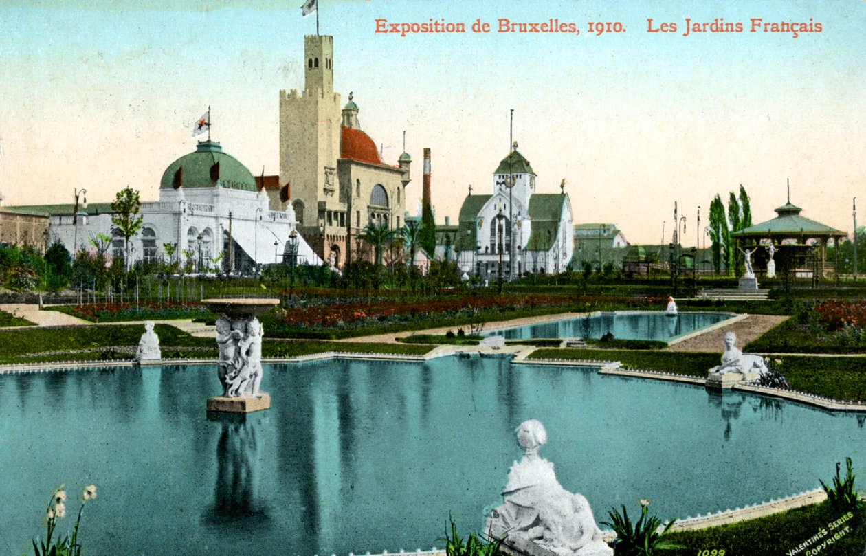 Francouzská zahrada, Univerzální výstava, Brusel, Belgie, 1910. od Valentine and Sons Ltd