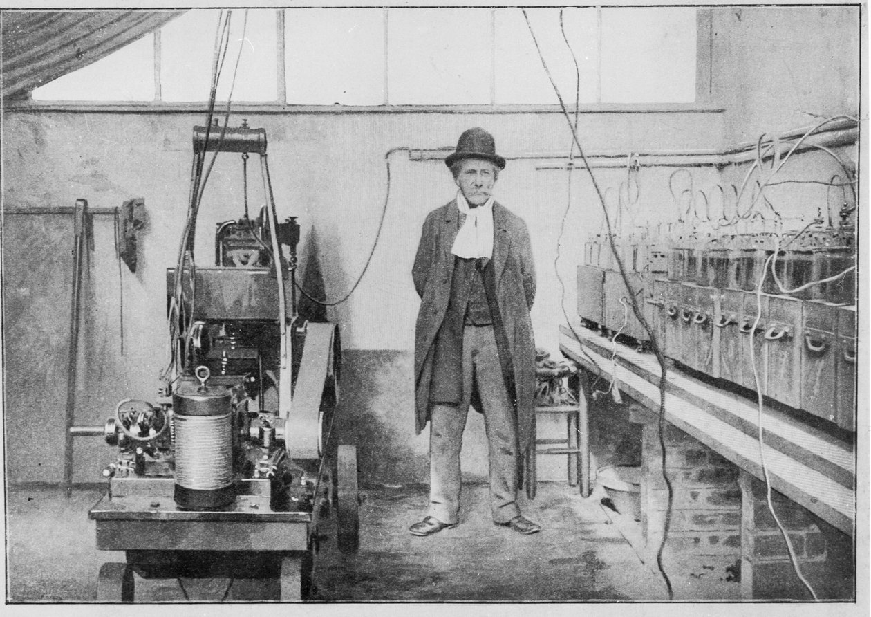 Marcellin Berthelot (1827-1907) ve své laboratoři v Meudon (Yvelines) od Valerian Gribayedoff