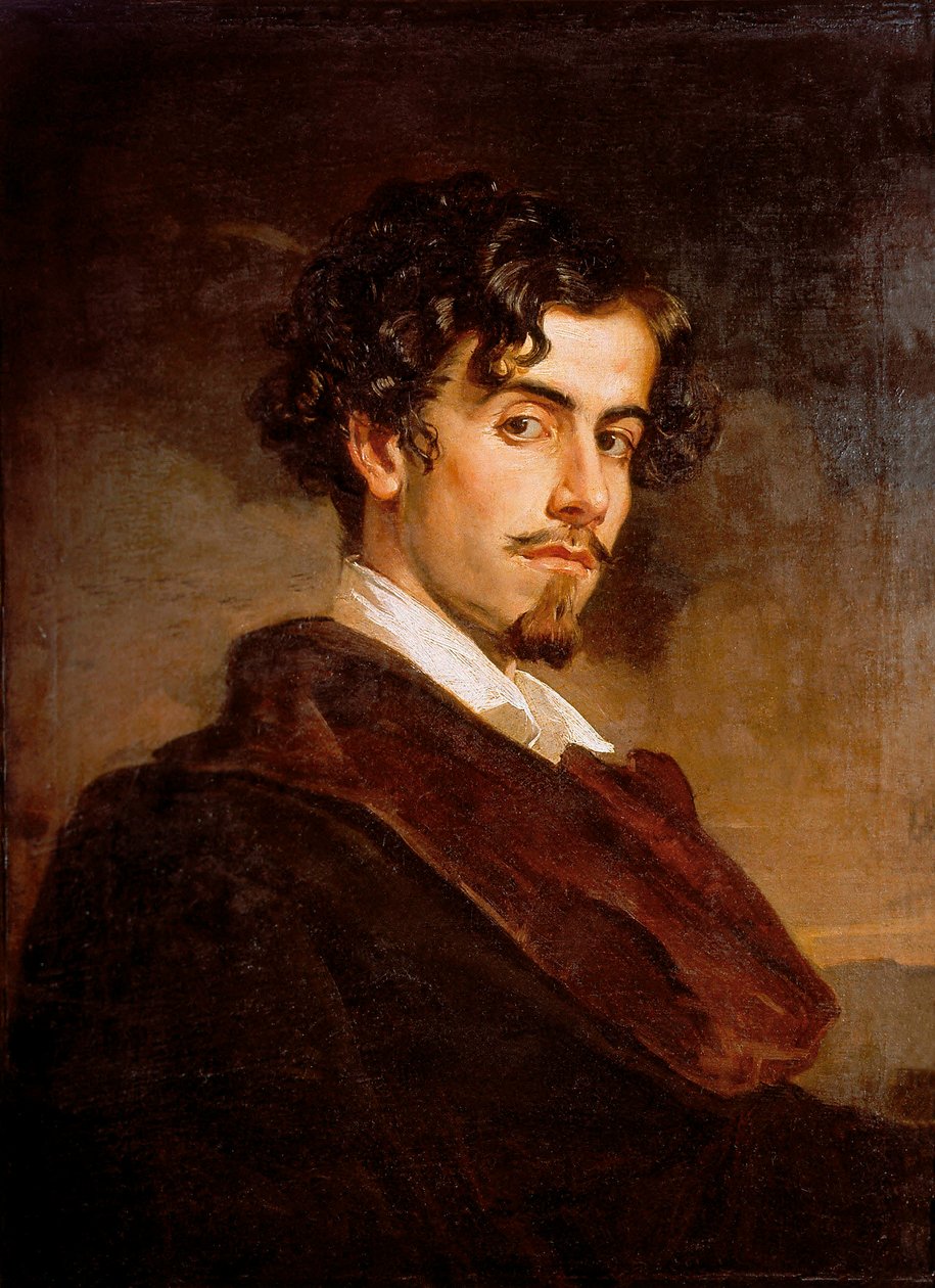 Portrét Gustava Adolfa Becquera, španělského spisovatele (1836-1870) od Valeriano Domínguez Bécquer