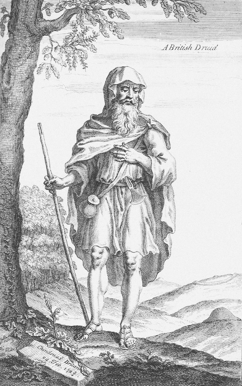 Britský druid ze Stonehenge od Williama Stukeleyho, 1723 od Van Der Gucht