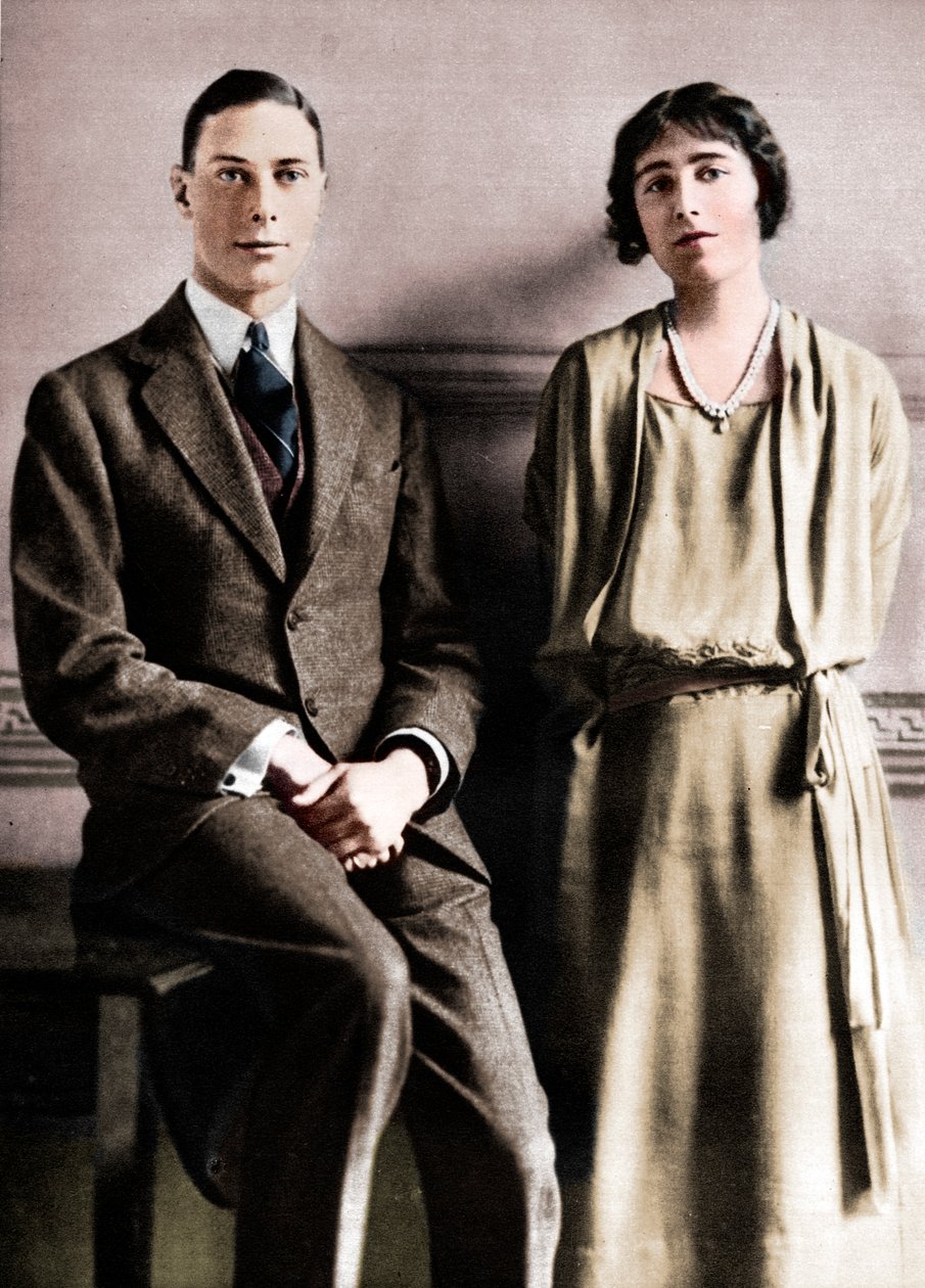 „Lady Elizabeth Bowes Lyon a vévoda z Yorku po oznámení jejich zasnoubení“, 1923 od Vandyk