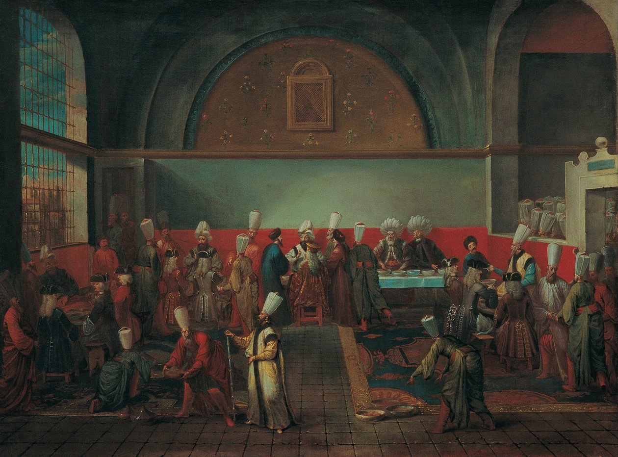 Večeře v paláci na počest velvyslance, 20. léta 18. století od Vanmour