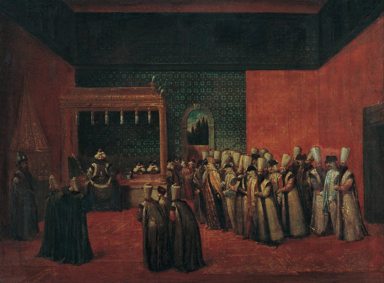 Sultan Ahmed III Přijímání evropského velvyslance, 20. léta 18. století od Vanmour