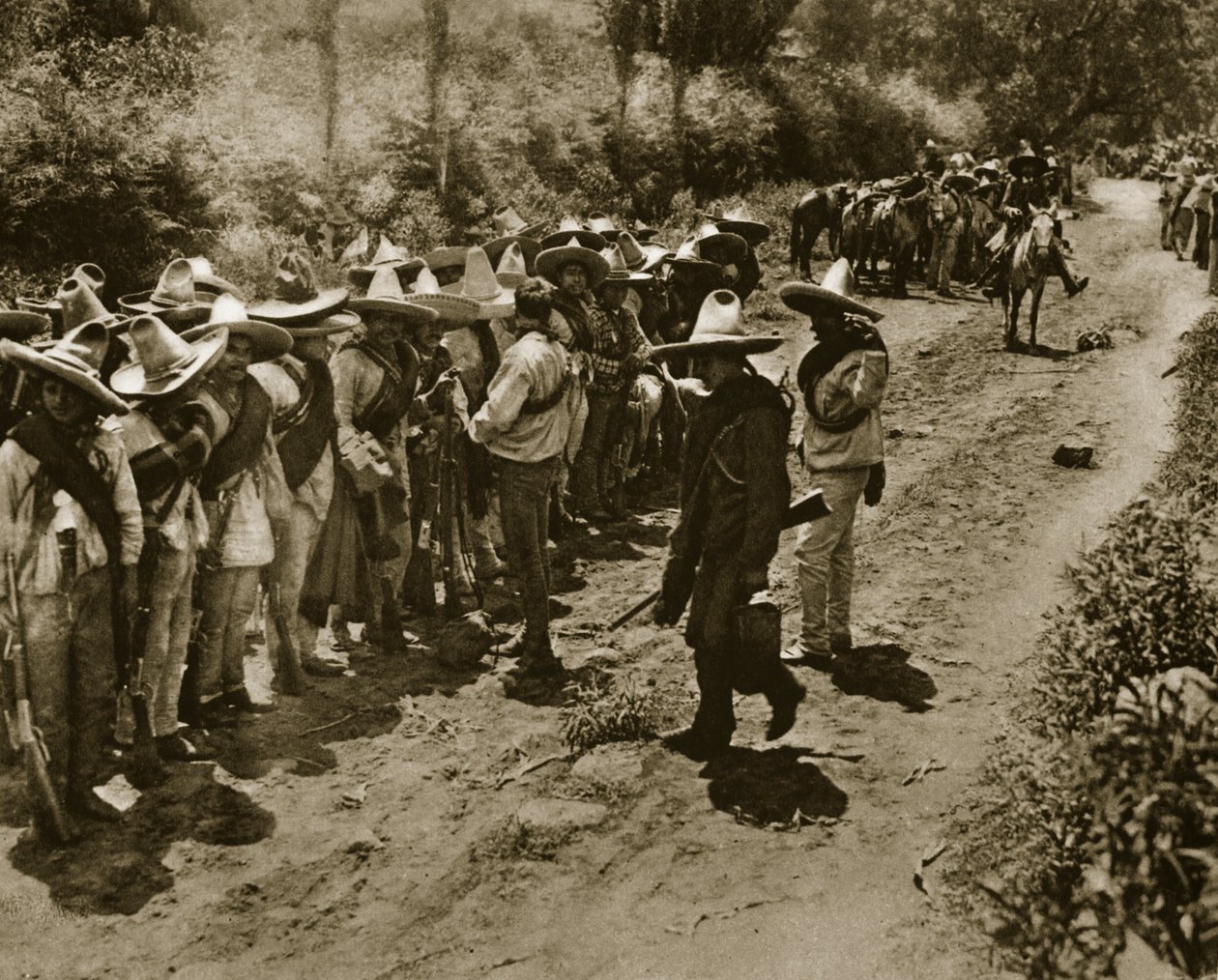 Zapatisté, asi 1914 (čb fotografie) od Vargas
