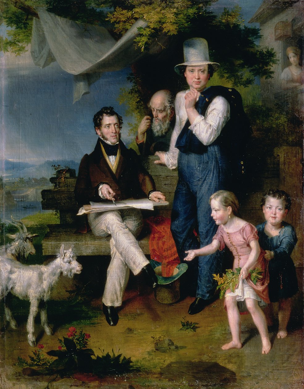 Skupinový portrét včetně umělce George Dawe (1781-1829) a autoportrétu, 1834 od Vasili Aleksandrovich Golike