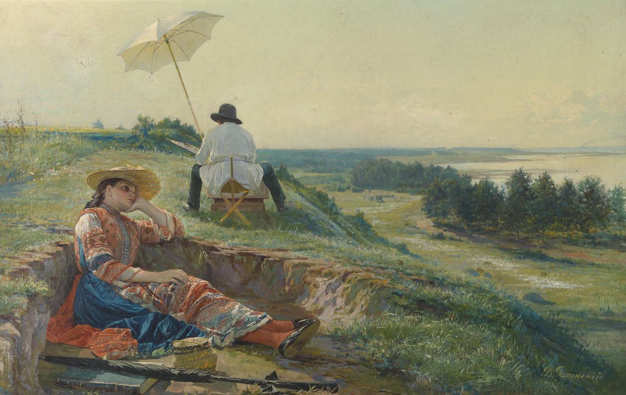 Horký letní den (umělec v práci) od Vasili Andreyevich Golynsky