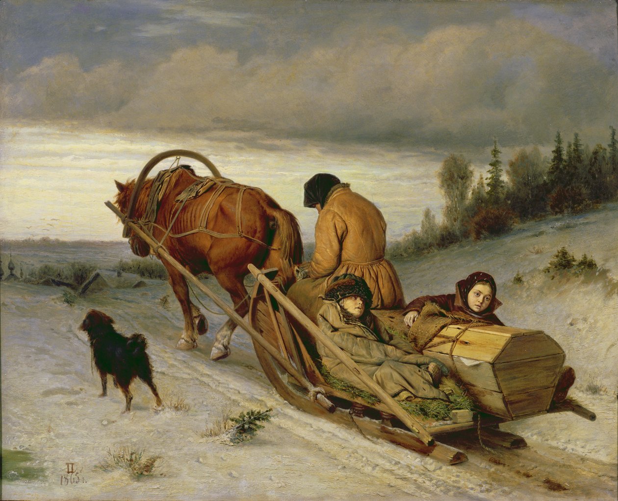 Vyprovázení mrtvých, 1865 od Vasili Grigorevich Perov