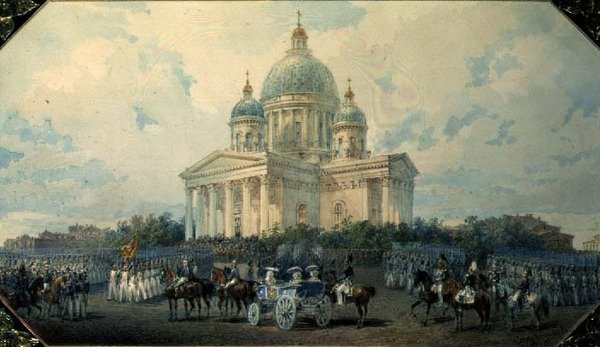 Katedrála Nejsvětější Trojice v Petrohradě, 1850, 1850 (wc na papíře) od Vasili Semenovich Sadovnikov