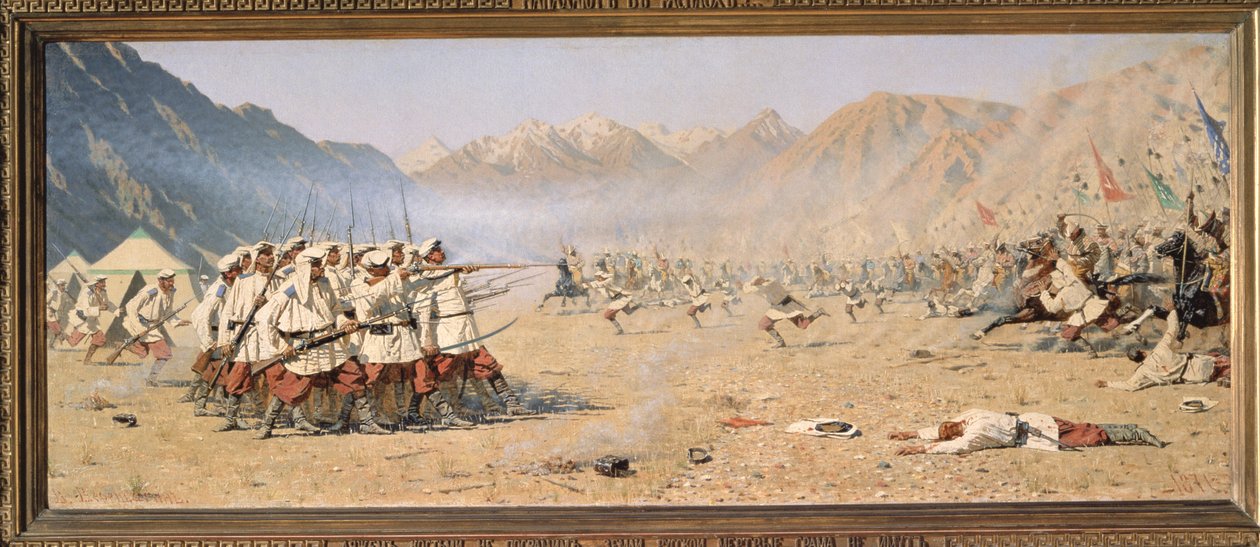 Překvapivý útok, 1871 od Vasili Vasilievich Vereshchagin