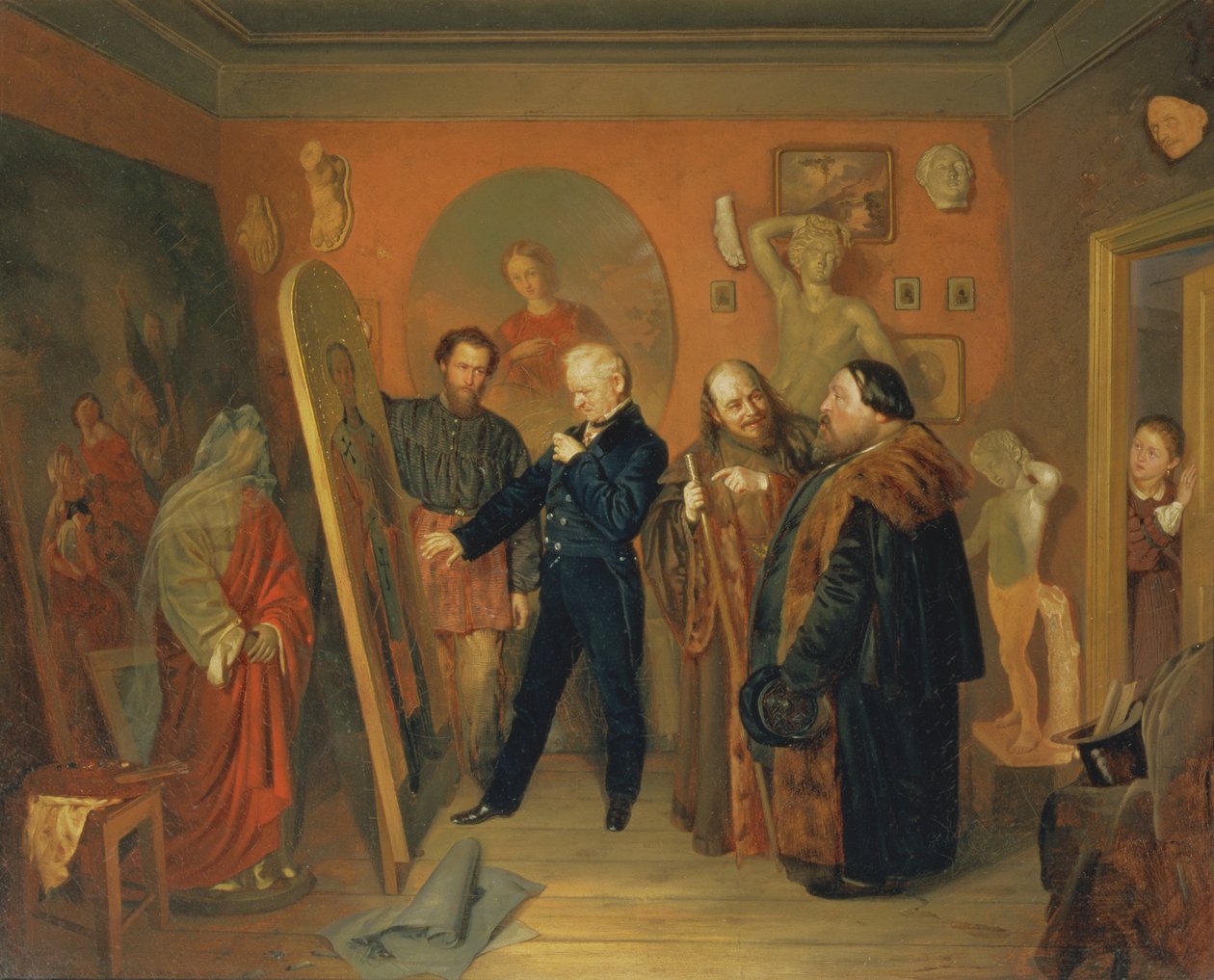 Ateliér umělců, 1865 od Vasili Vladimirovits Pukirev