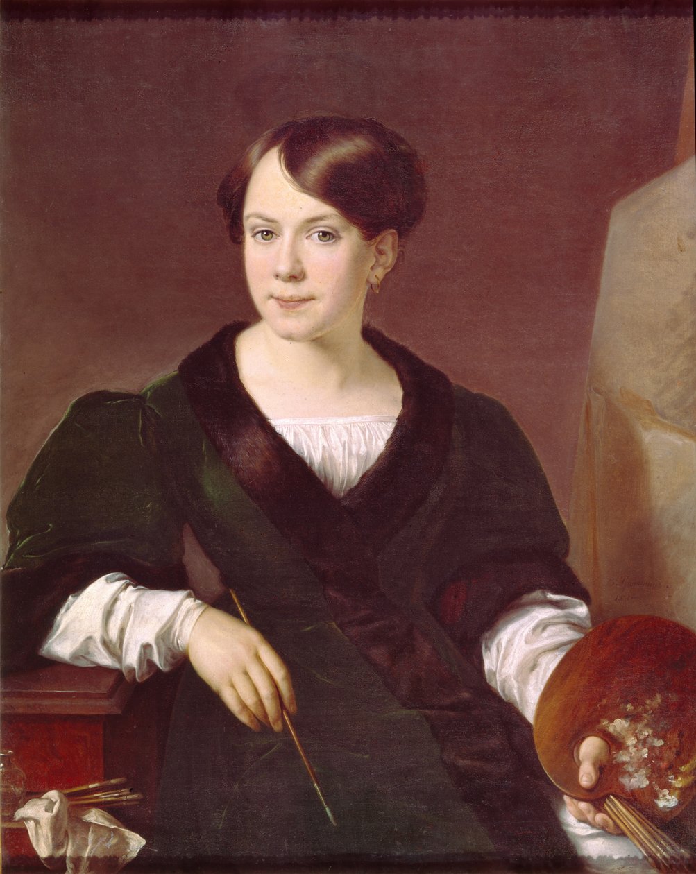 Portrét malíře Lyubova Borozdna-Stromilova 1813-1894, 1831 od Vasili Andreevich Tropinin