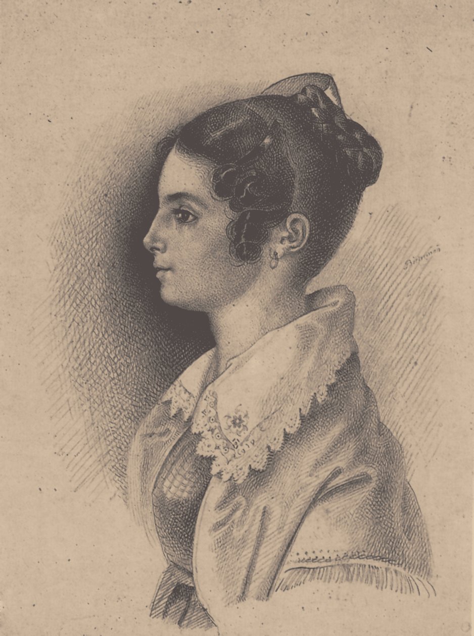 hraběnka Věra Fjodorovna Vjazemskaja, rozená Gagarina 1790-1886 od Vasili Fyodorovich Binemann