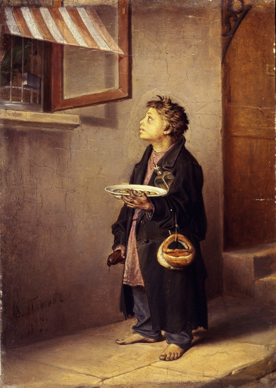 Učeň sleduje papouška, 1865 od Vasili Grigorevich Perov