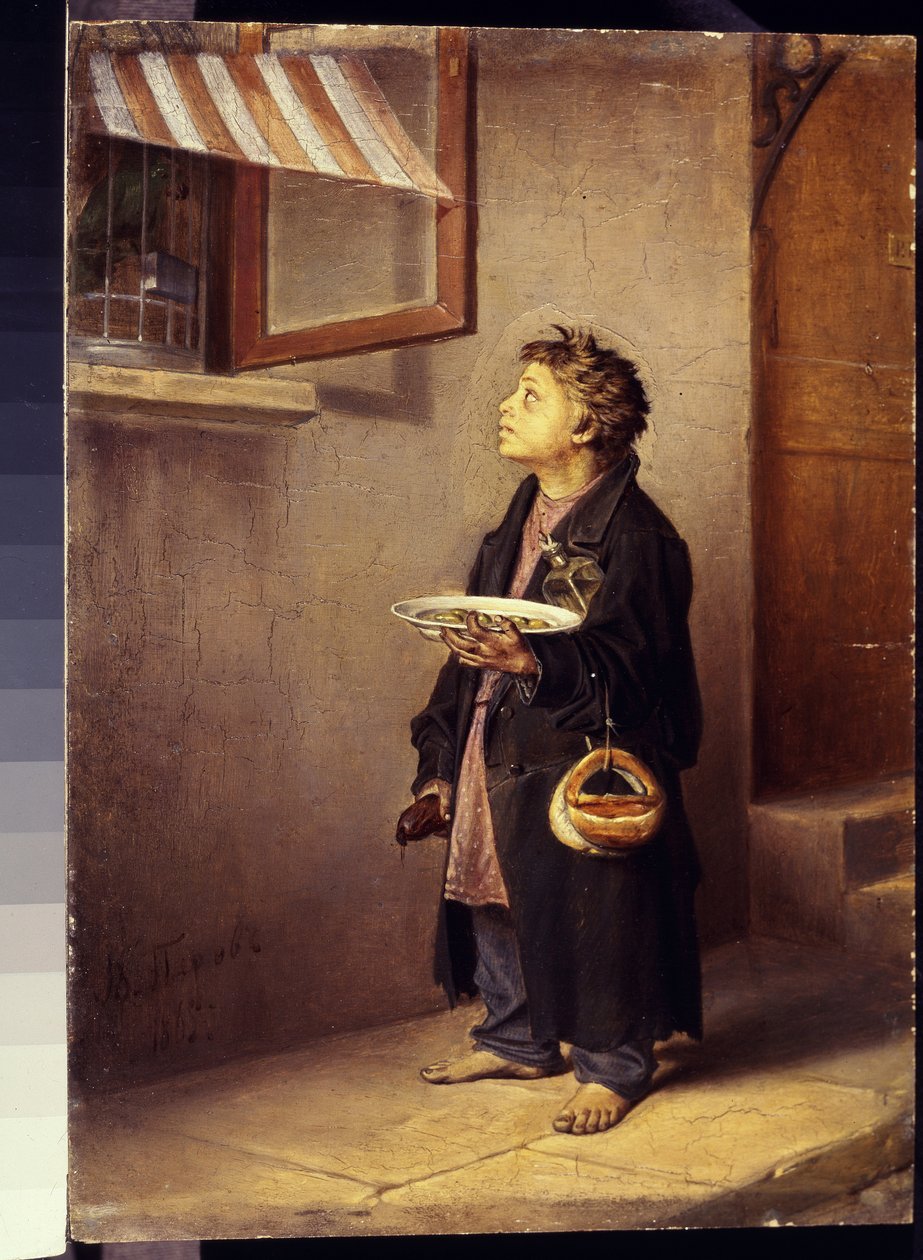 Učeň sledující papouška par Perov, Vasilij Grigorjevič (1834-1882) od Vasili Grigorevich Perov