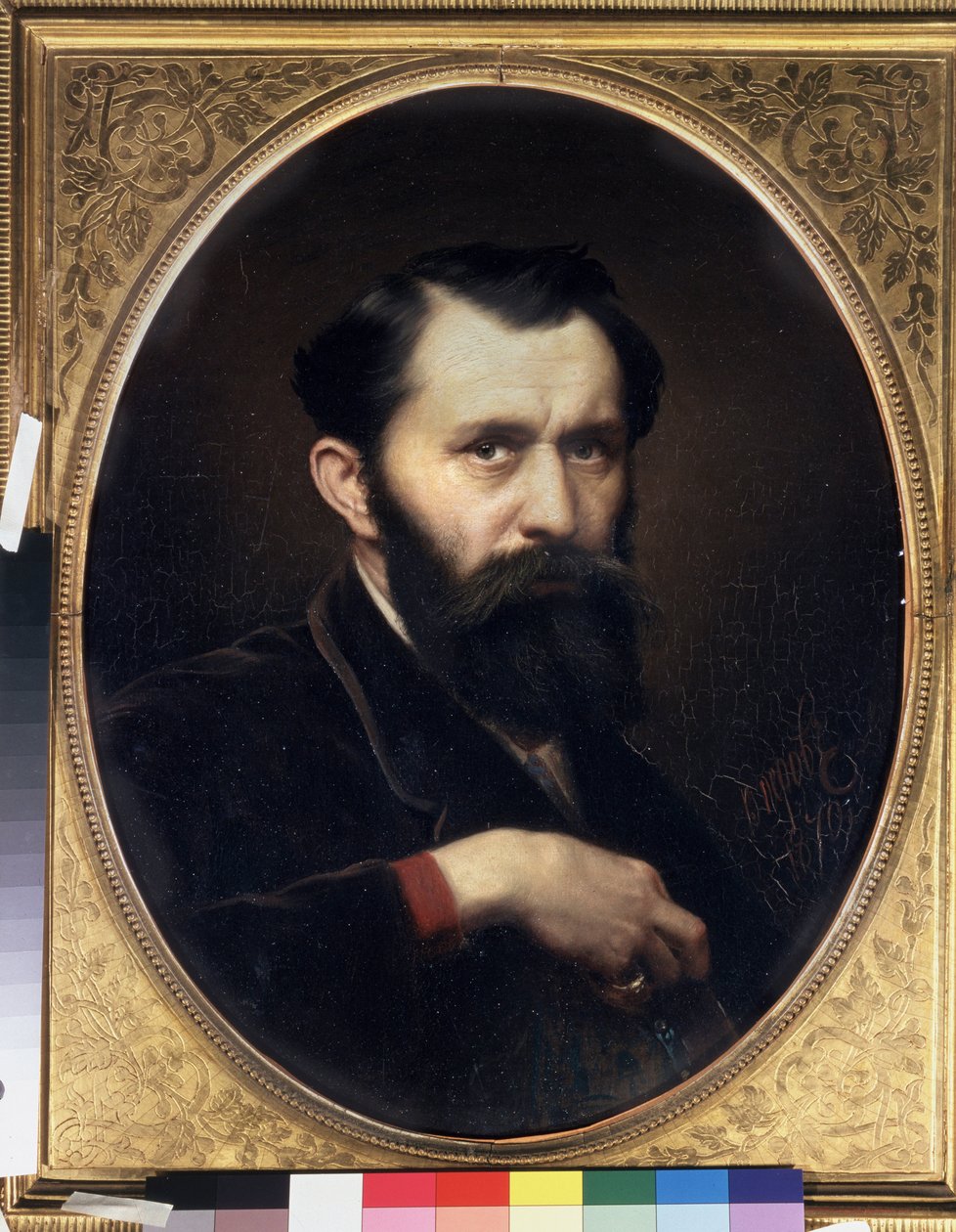 Autoportrét. Obraz Vasilije (Vasilije) Grigorjeviče Perova (1834-1882), olej na plátně od Vasili Grigorevich Perov